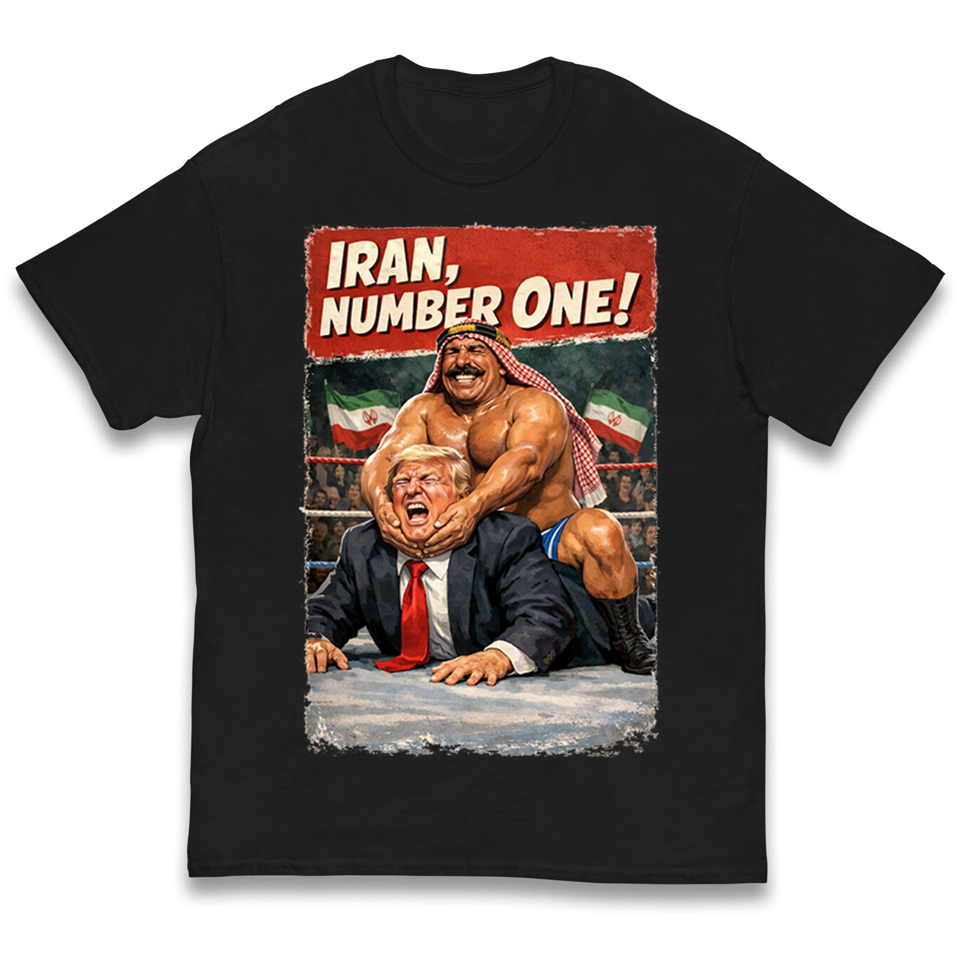 Donald Trump Iron Sheik Iran Wrestling Kids T Shirt