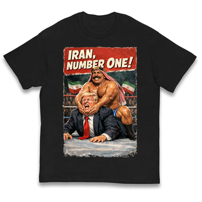 Donald Trump Iron Sheik Iran Wrestling Kids T Shirt