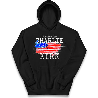Justice For Charlie Kirk Kids Hoodie