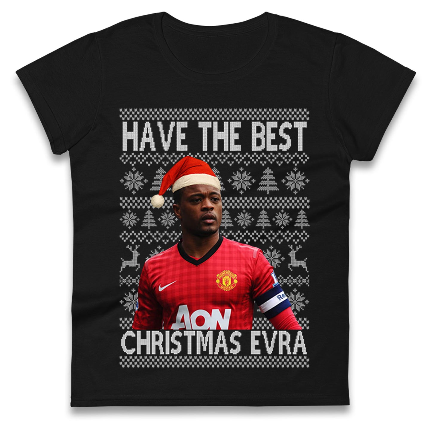 Man Utd Xmas Ladies T Shirt