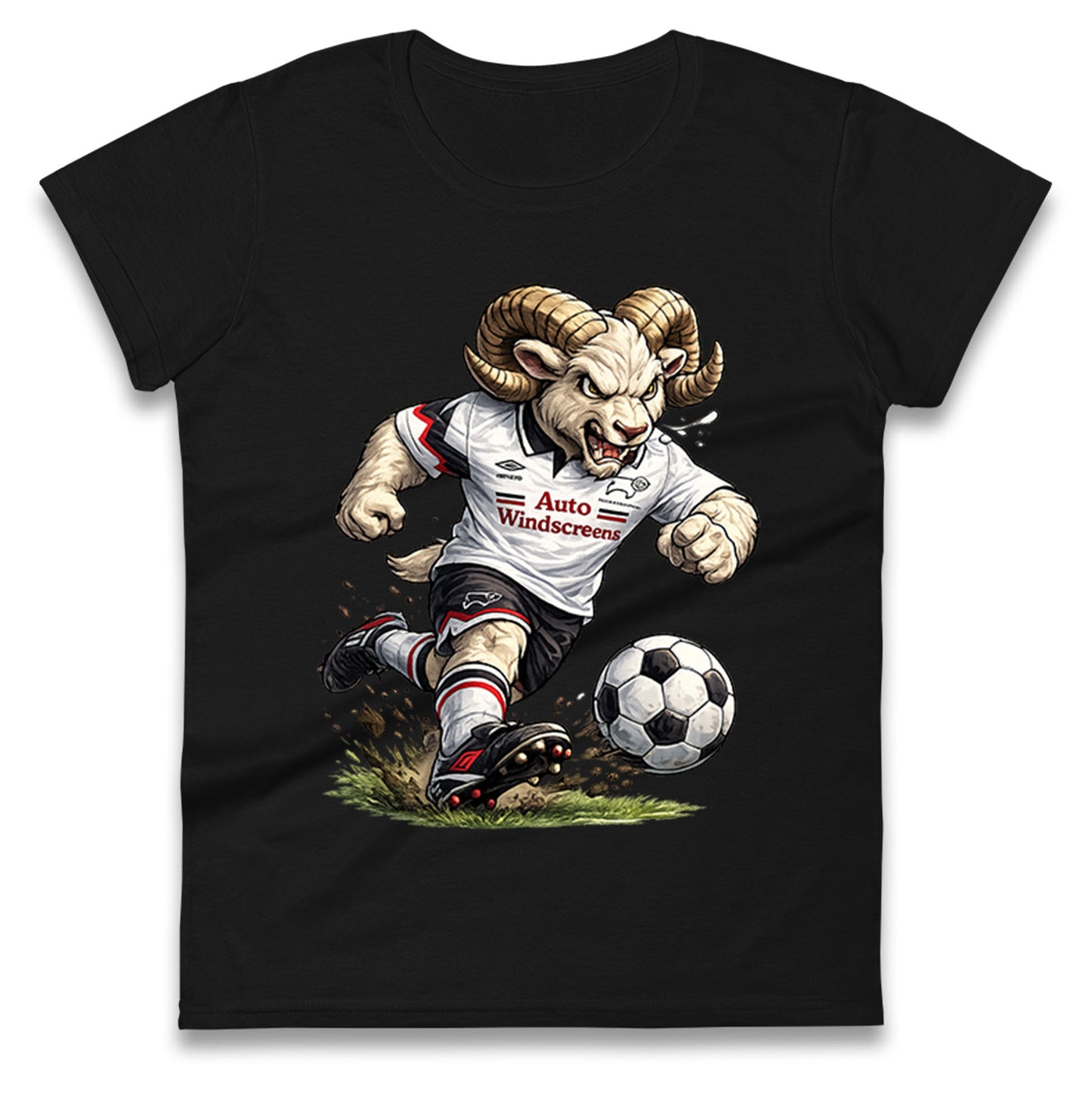 Old School Derby County Ladies T Shirt