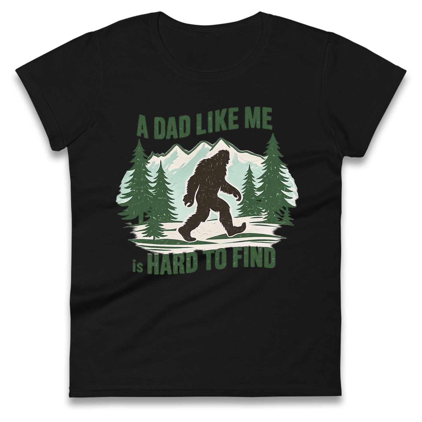 Retro Funny Bigfoot Dad Ladies T Shirt 