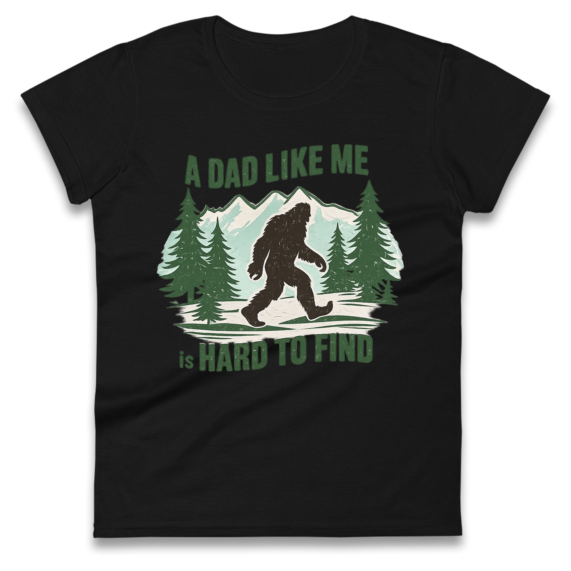 Retro Funny Bigfoot Dad Ladies T Shirt 