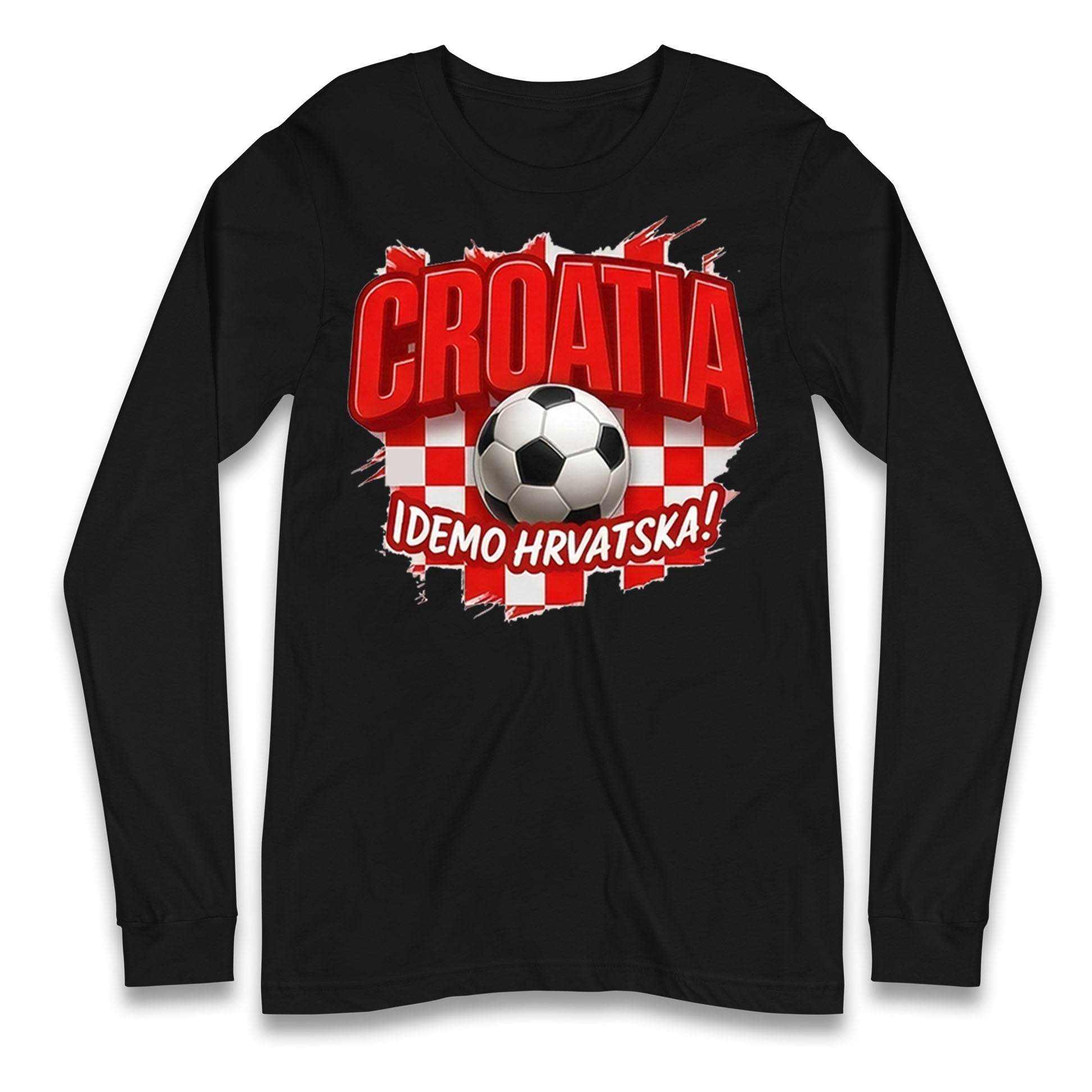 Croatia Retro World Cup Longsleeve T Shirt