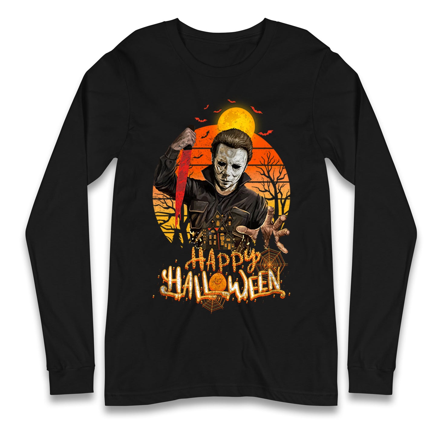 Michael Myers Happy Halloween Long Sleeve T Shirt