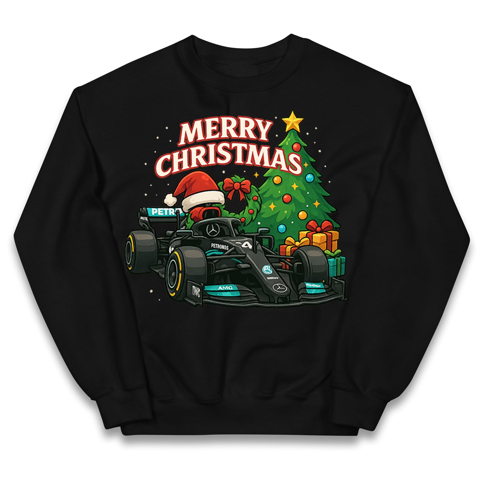 Mercedes F1 Christmas Kids Jumper