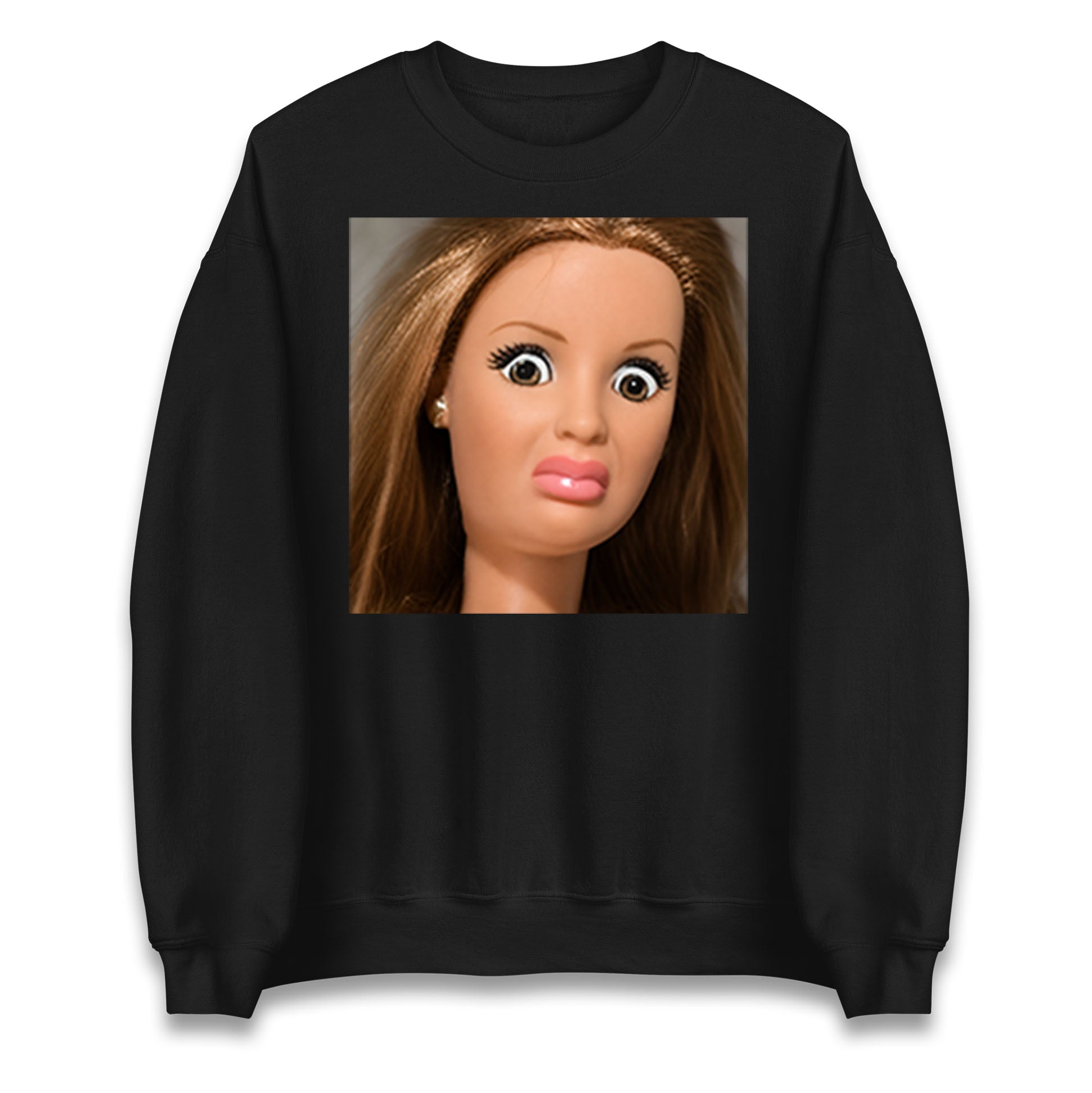 Funny Distressed Doll Face Meme Jumper