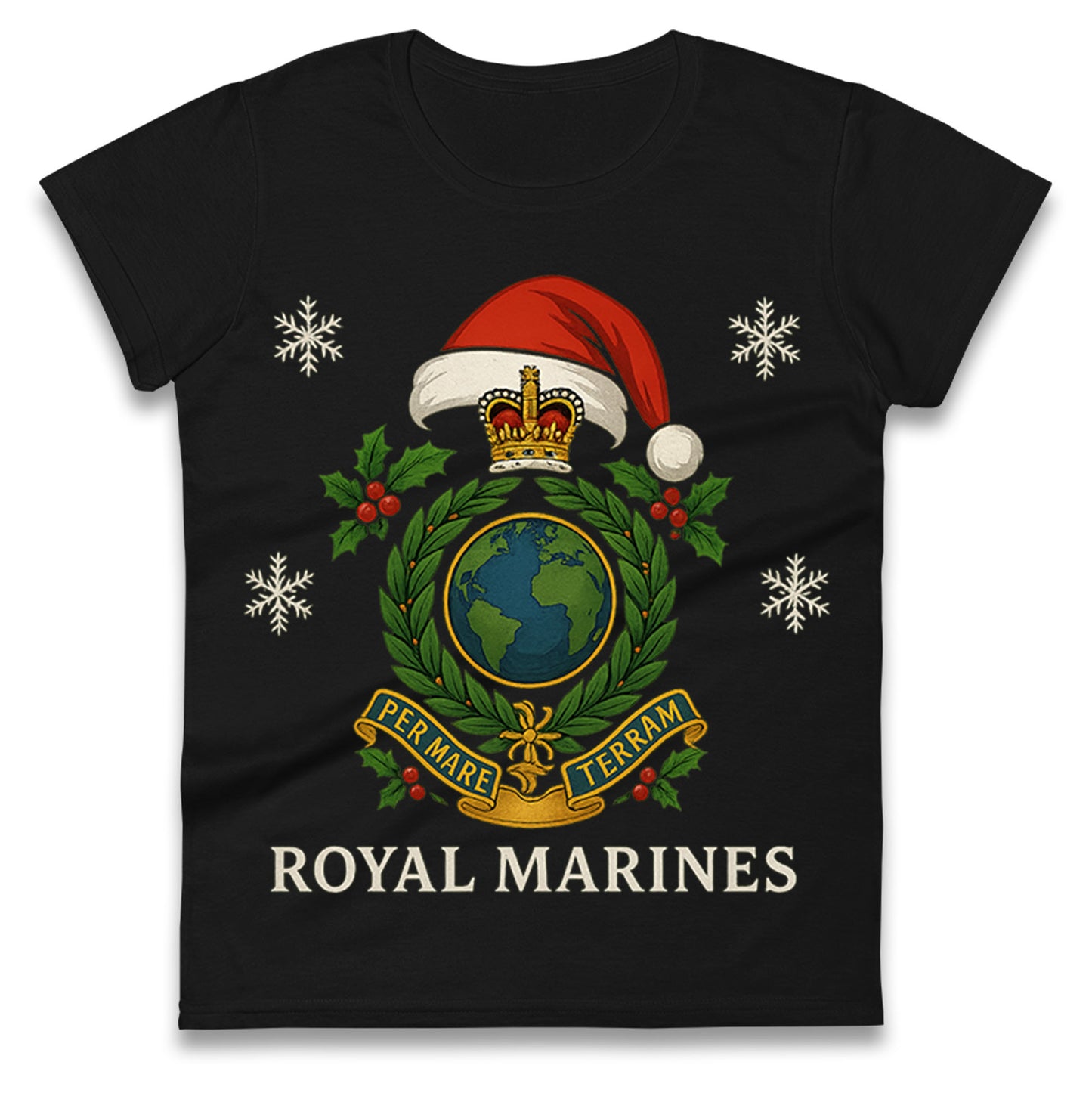 Royal Marines Christmas Ladies T Shirt