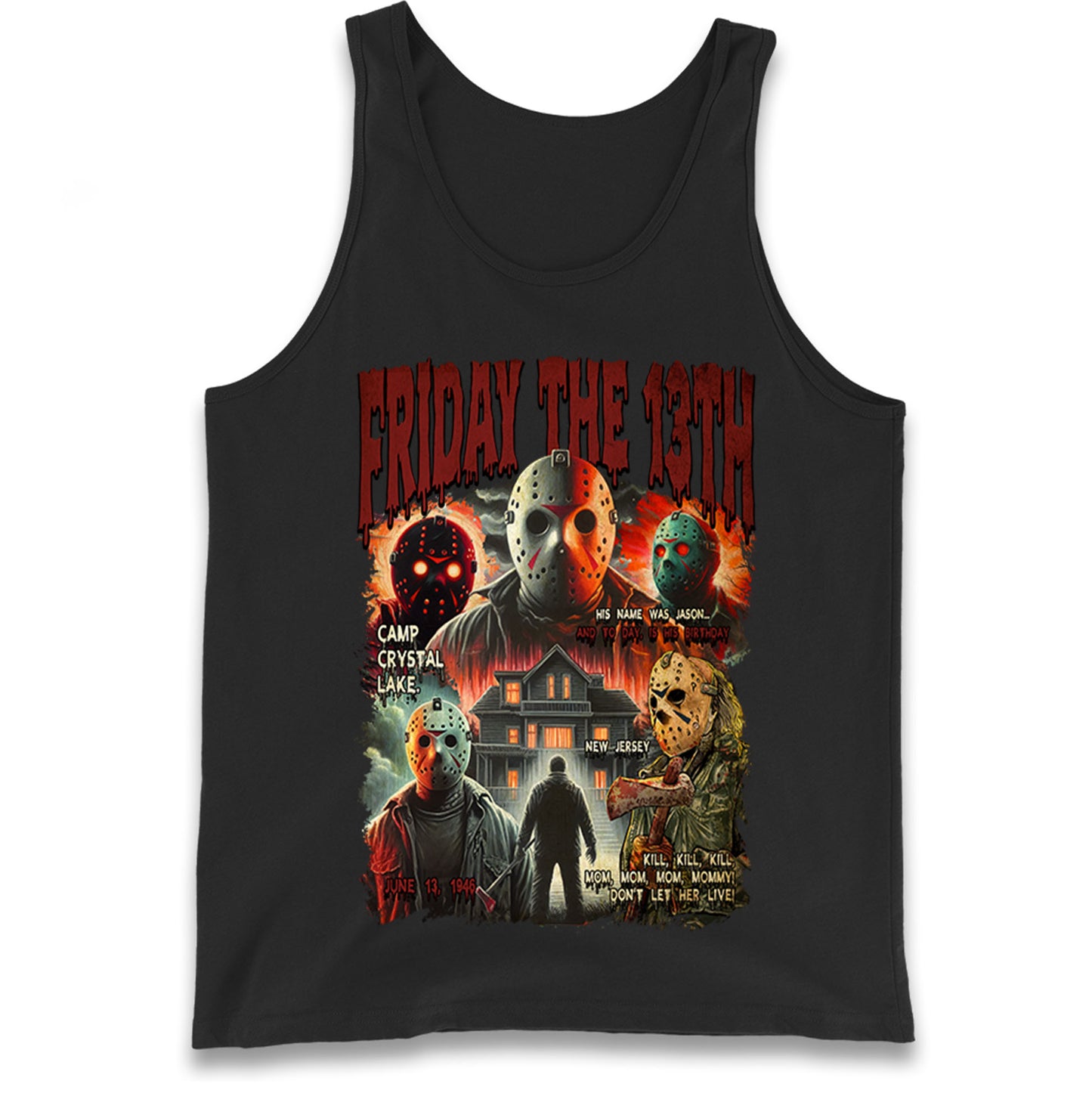 Jason voorhees Friday The 13th horror Halloween Bootleg Tank Top