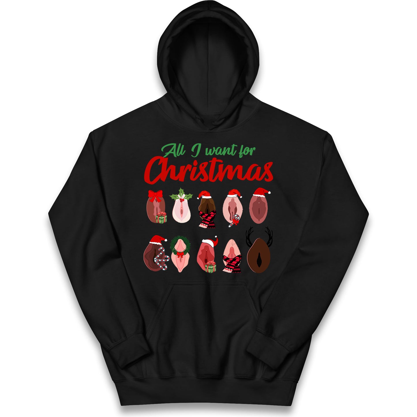 All I Want For Christmas Vagina Funny Hoodie