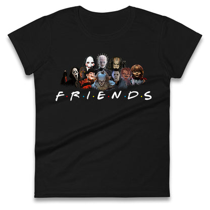 Horror Characters Friends Halloween Womens t shirts