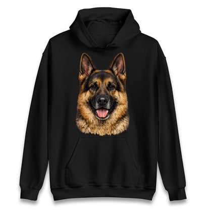 German Shepherd Dog Face Hoodie