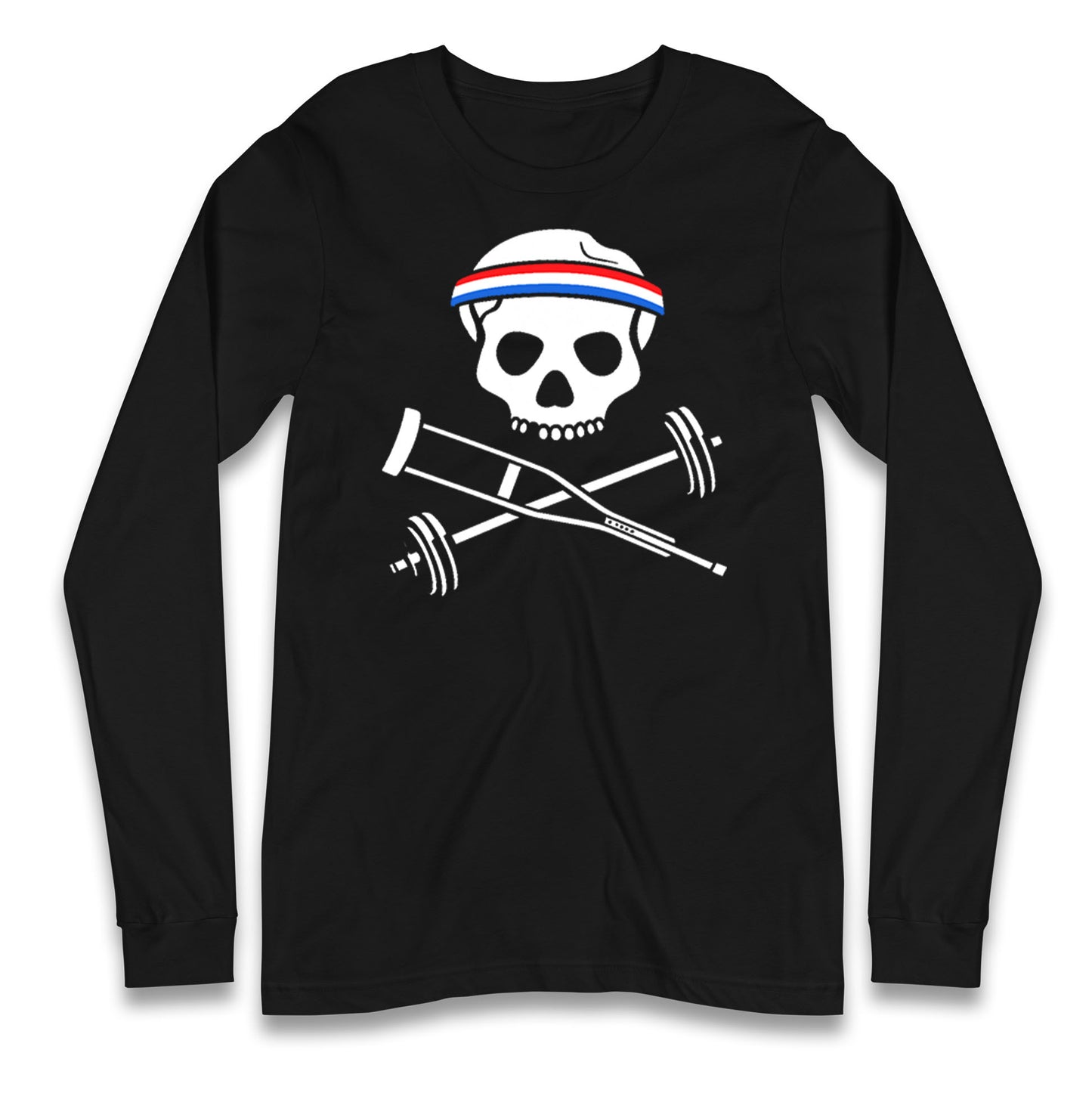 Johnny Knoxville Crutch Barbell and Bones Longsleeve T Shirt