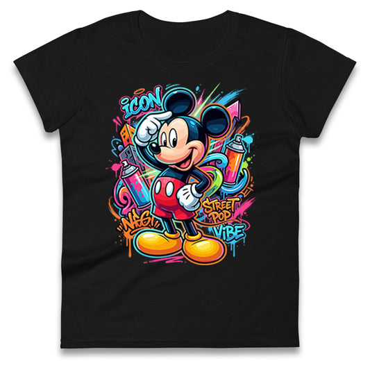 Graffiti Mickey Ladies T Shirt