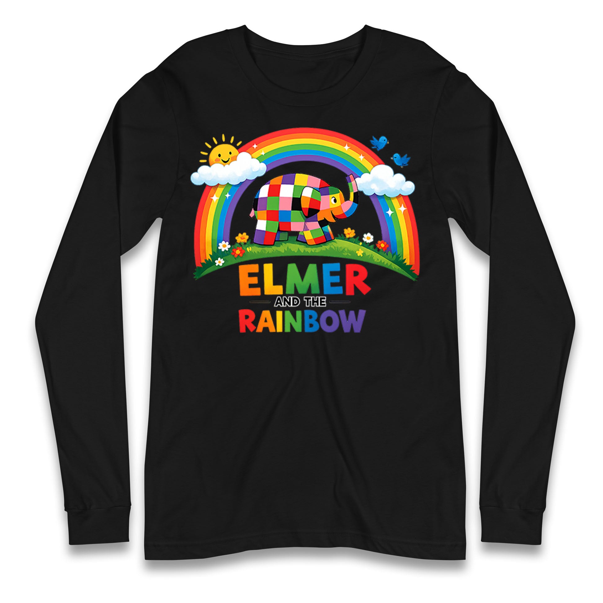 Elmer And The Rainbow Longsleeve T Shirt