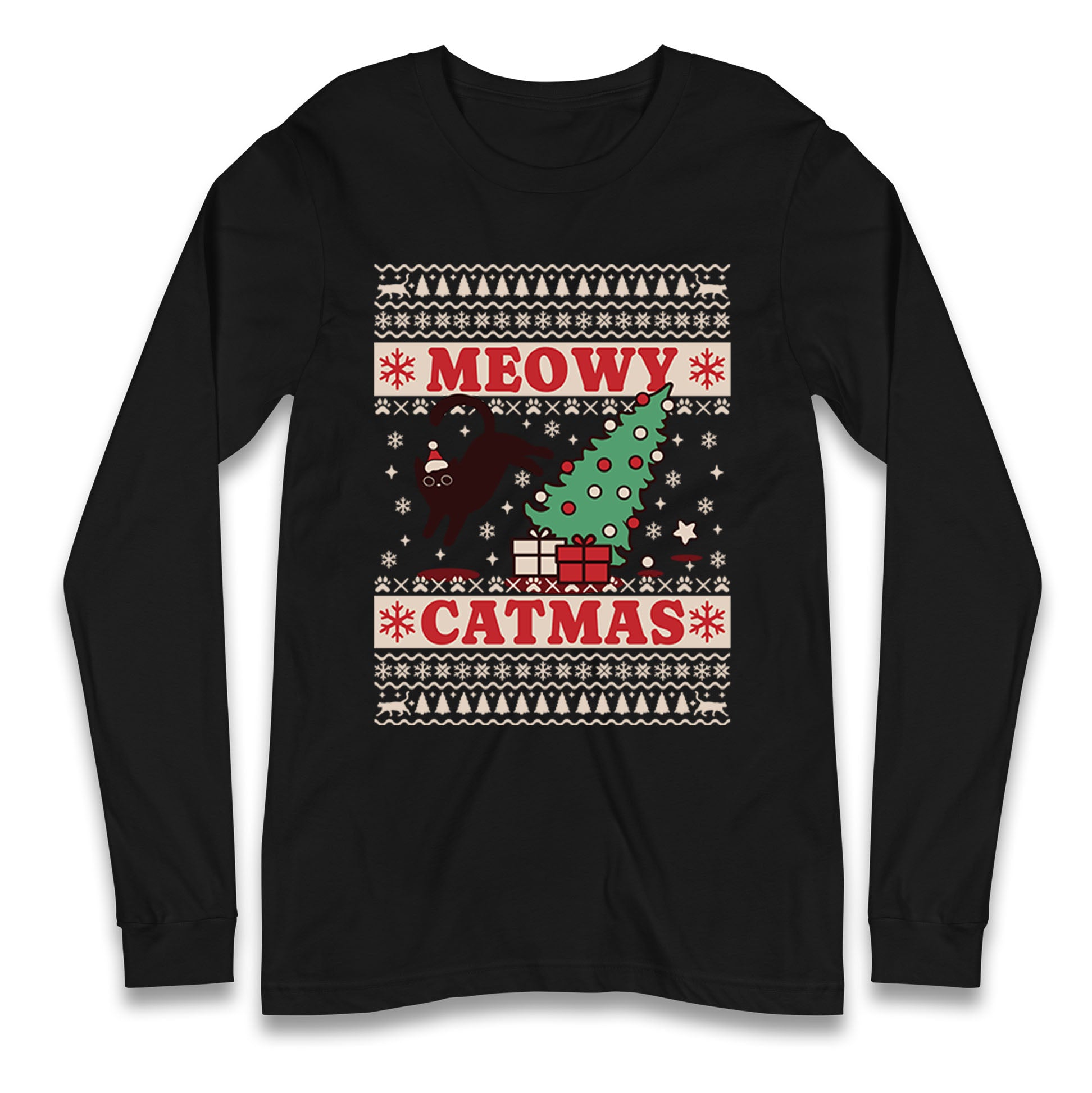 Christmas Cat Longsleeve T Shirt