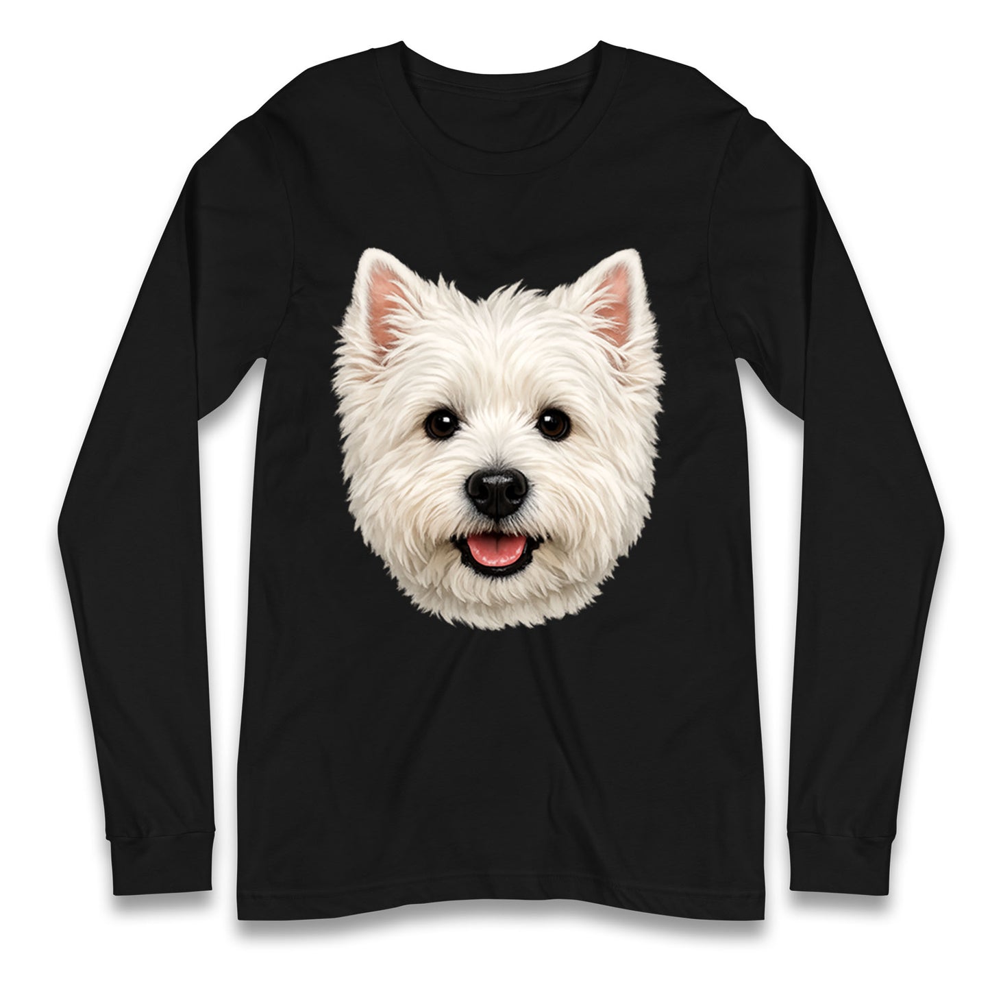 West Highland White Terrier Dog Face Longsleeve T Shirt
