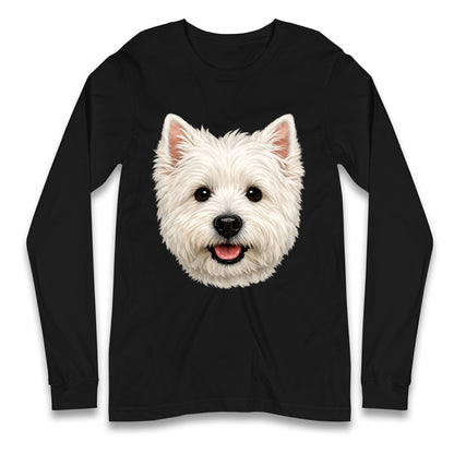 West Highland White Terrier Dog Face Longsleeve T Shirt
