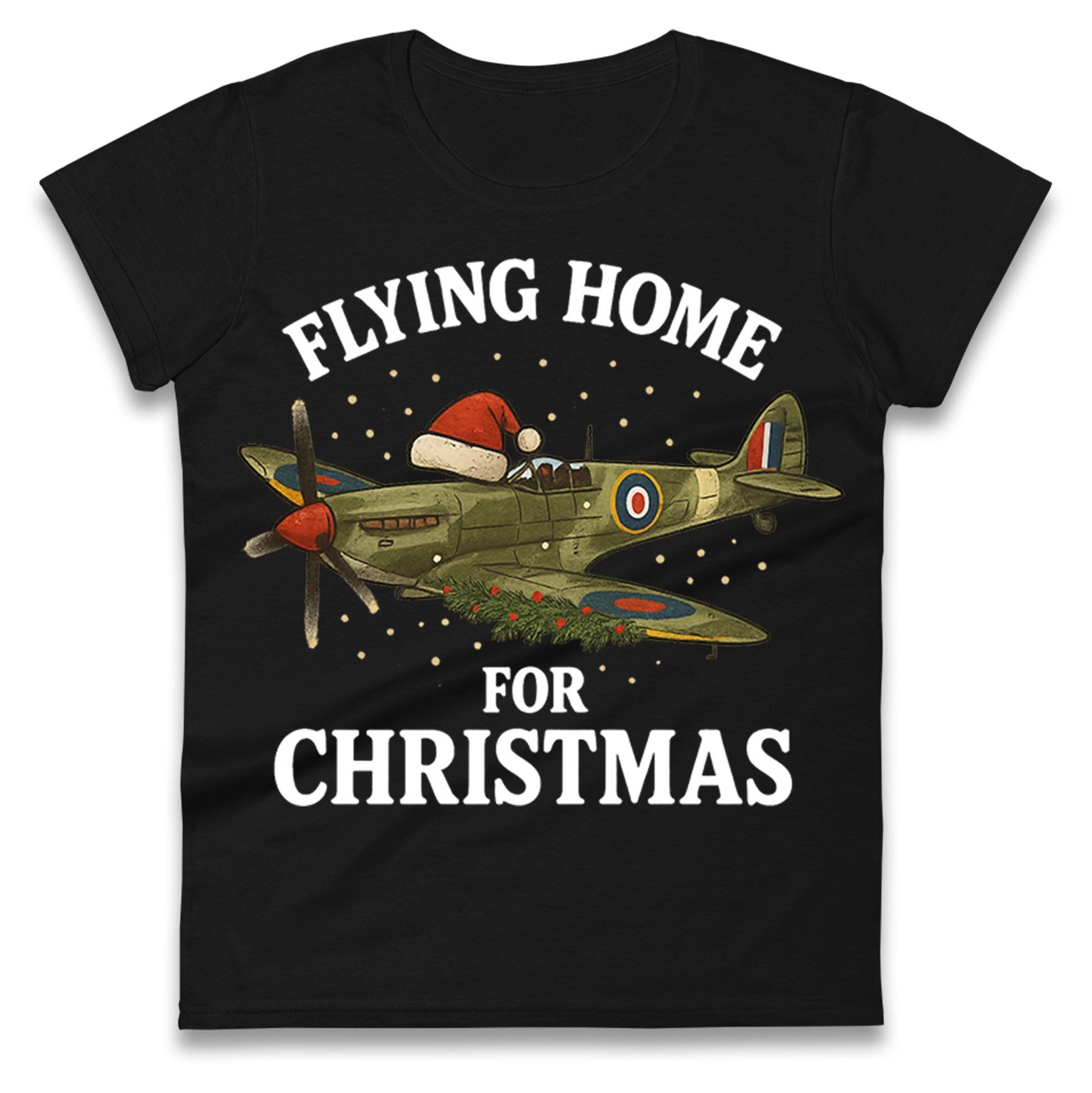 Spitfire Christmas Ladies T Shirt