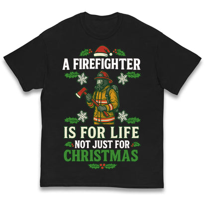 Firefighter Christmas Kids T Shirt