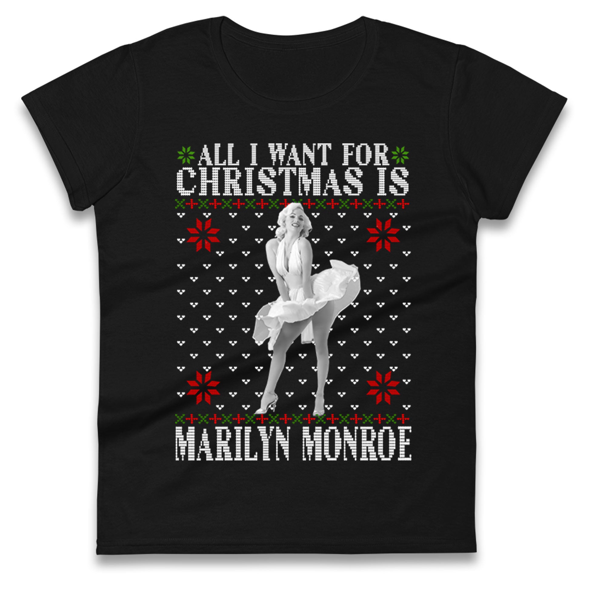 marilyn monroe christmas womens t shirt