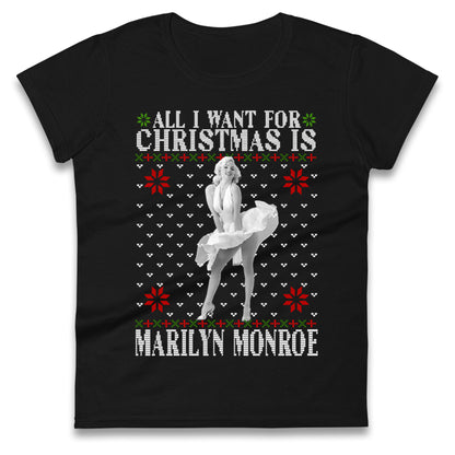 marilyn monroe christmas womens t shirt