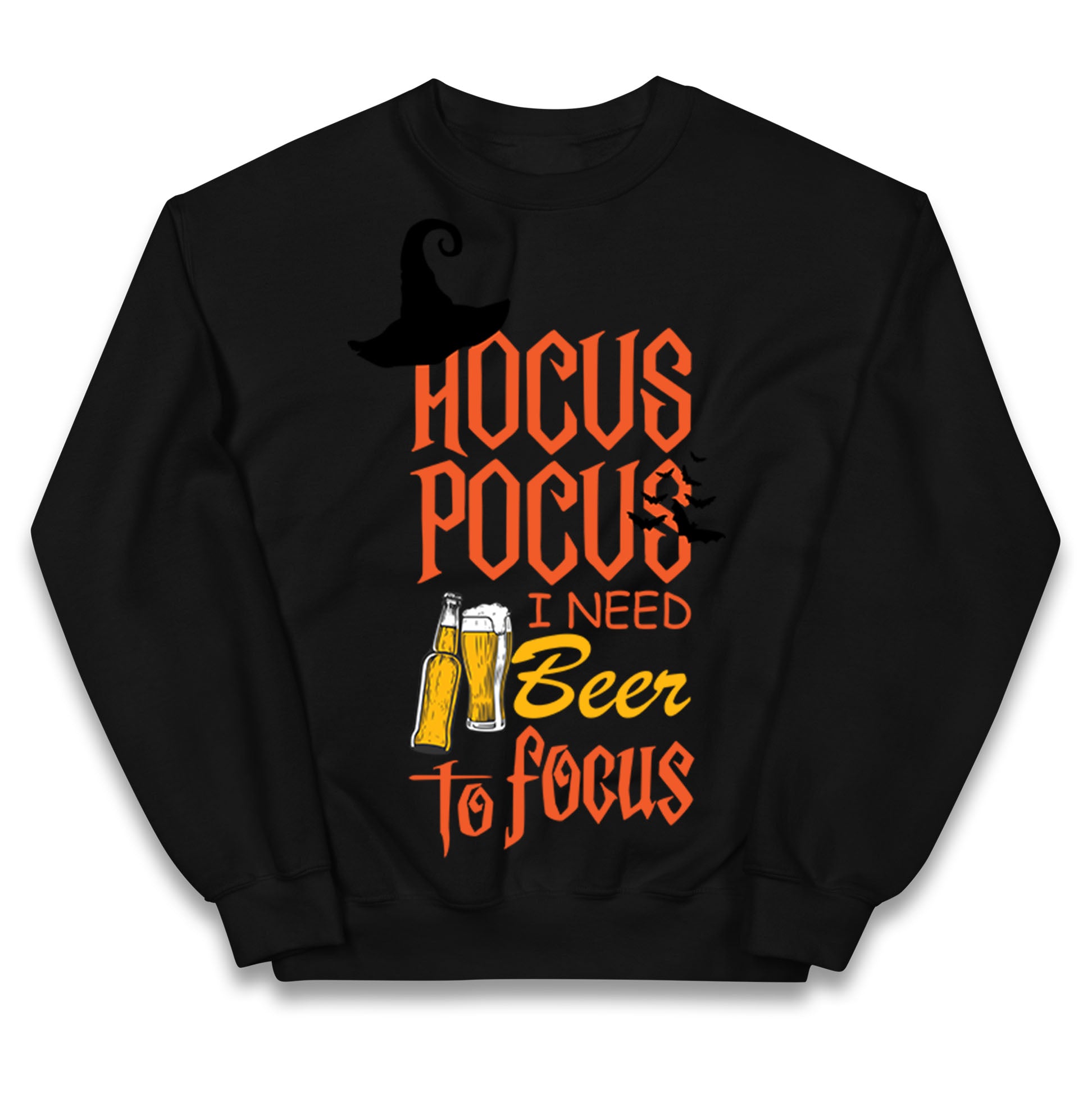 Hocus Pocus I Need Beer To Focus Halloween Jumper

