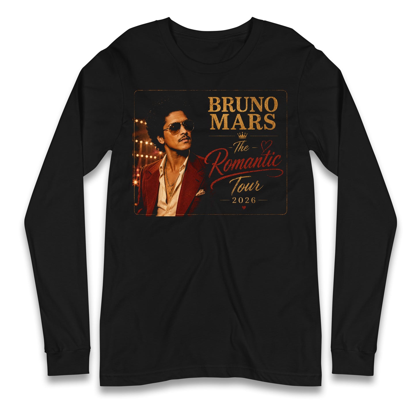 Bruno Mars The Romantic Tour 2026 Longsleeve T Shirt