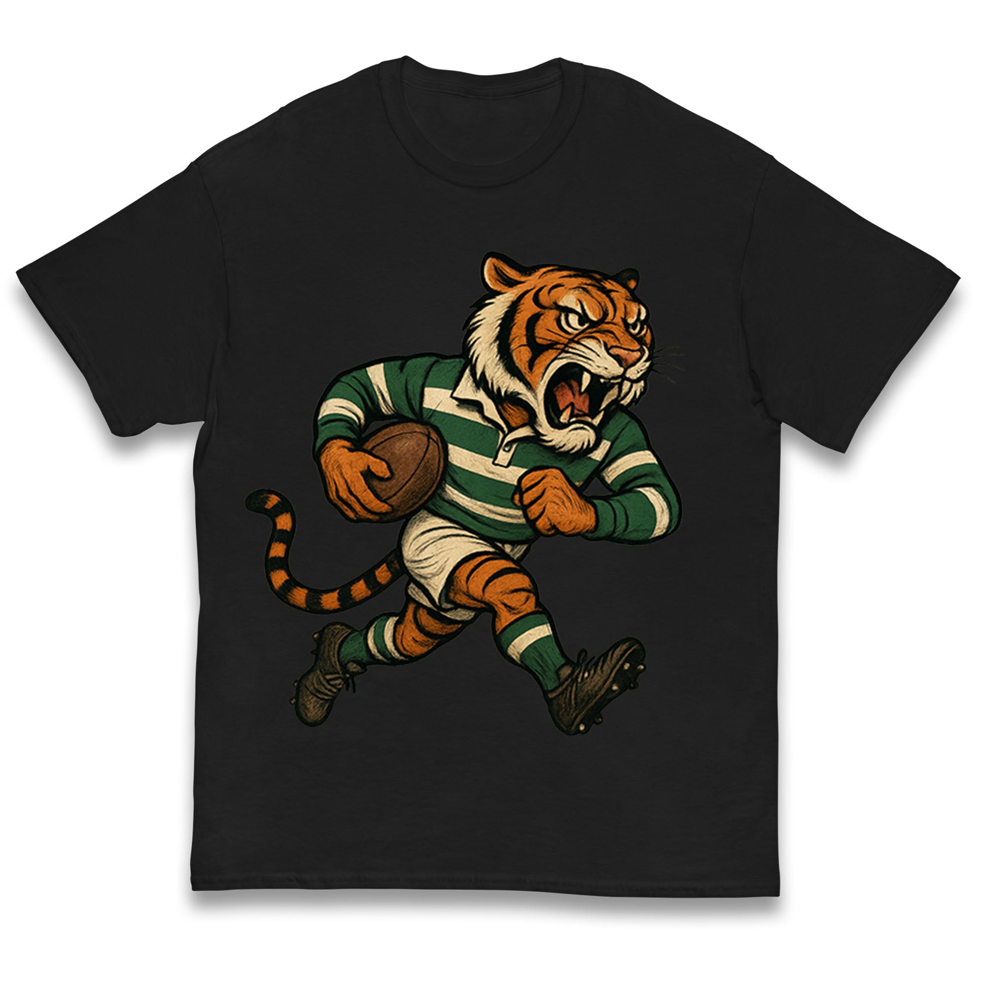 Retro Leicester Tigers Rugby Union Kids T Shirt