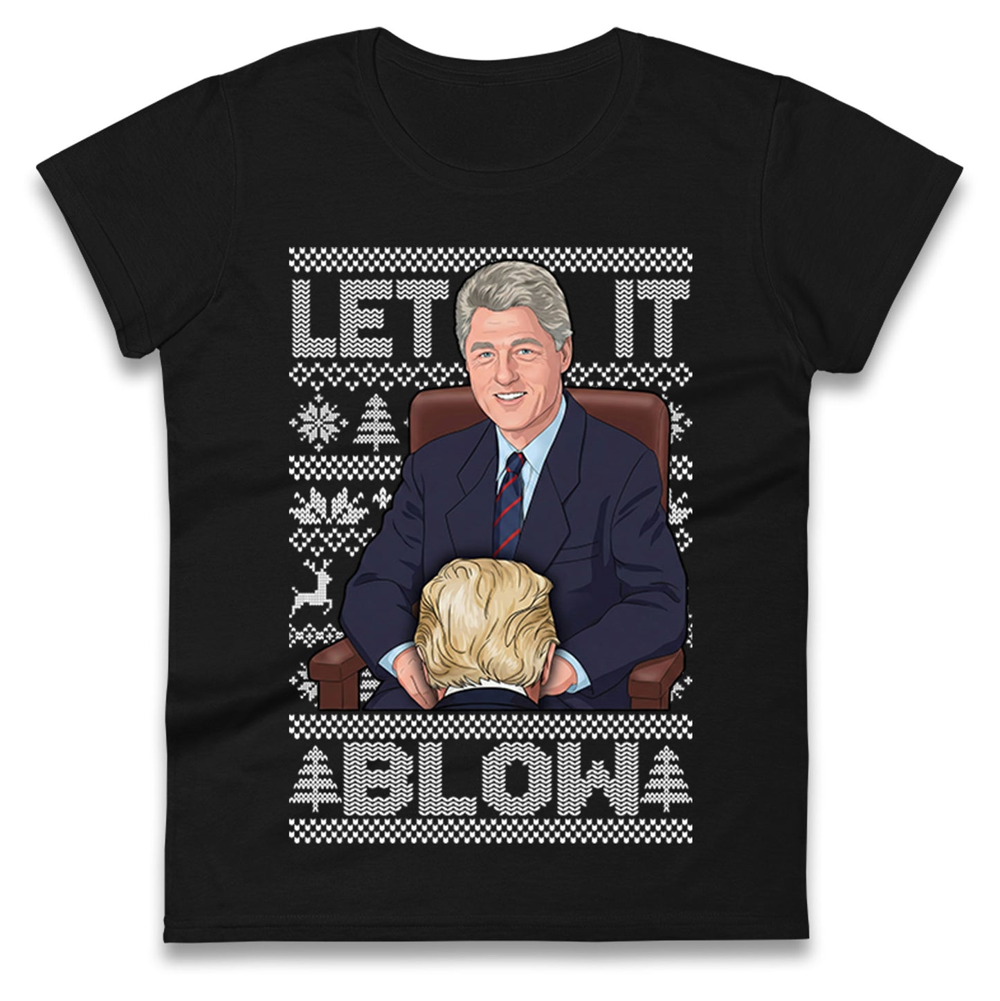 Bill Clinton Christmas Ladies T Shirt