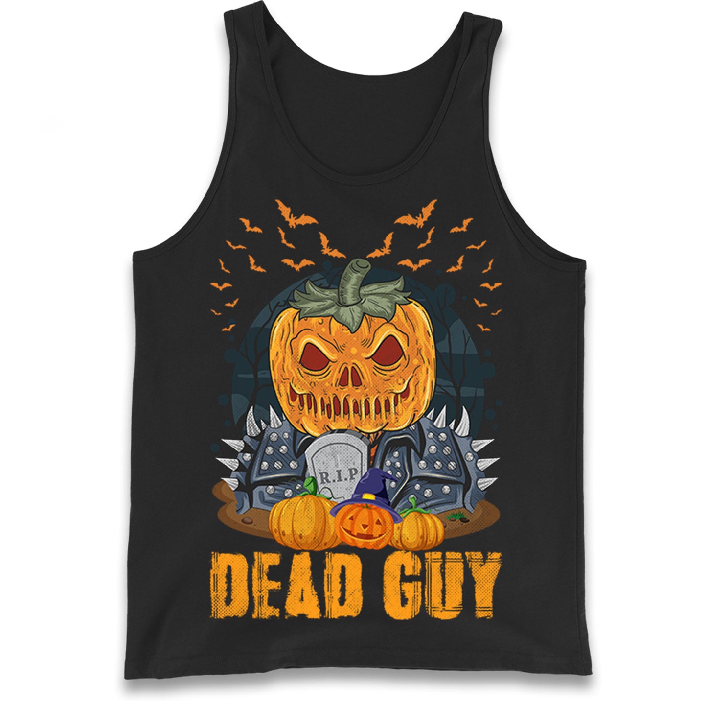 Scary Pumpkin Dead Guy Tank Top
