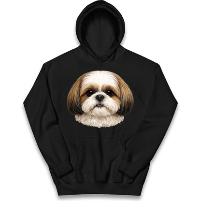 Shih Tzu Face Kids Hoodie