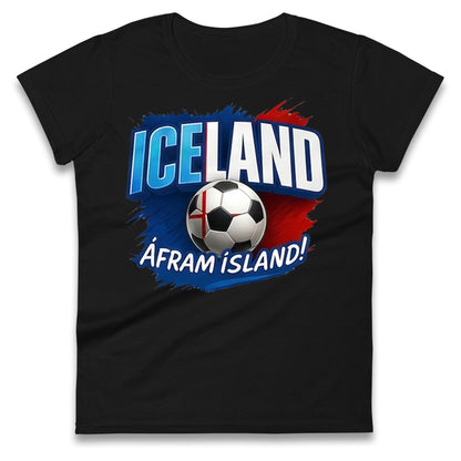 Iceland Retro World Cup Ladies T Shirt