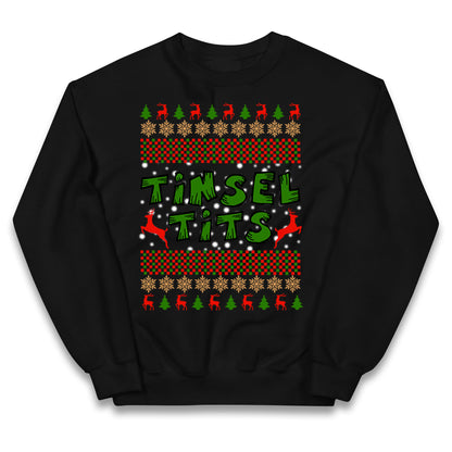 Christmas Tinsel Tits Funny Jumper