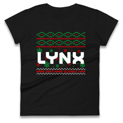 Lynx Christmas Ladies T Shirt