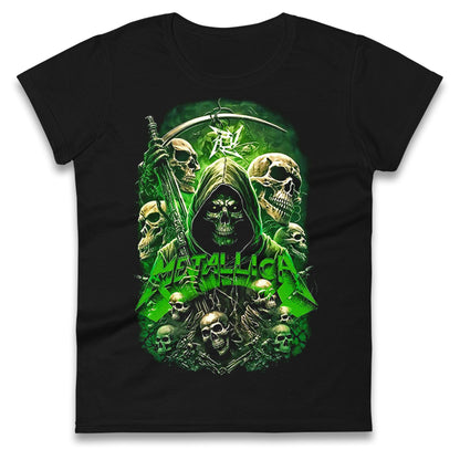 Metallica Green Skulls Ladies T Shirt