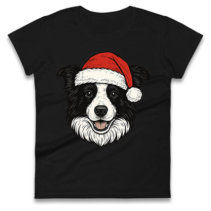 Border Collie Christmas Ladies T Shirt
