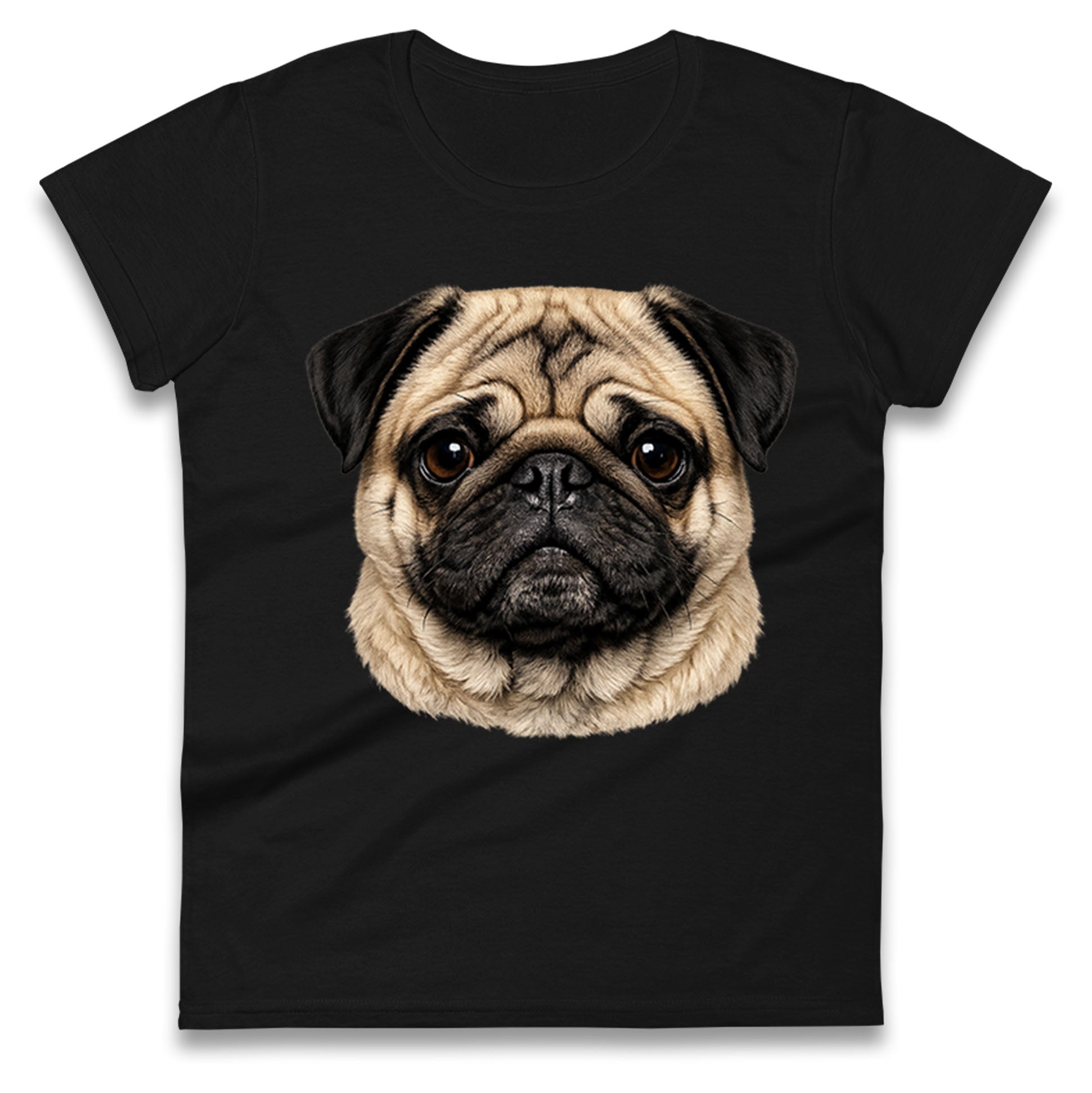 Pug Dog Face Ladies T Shirt