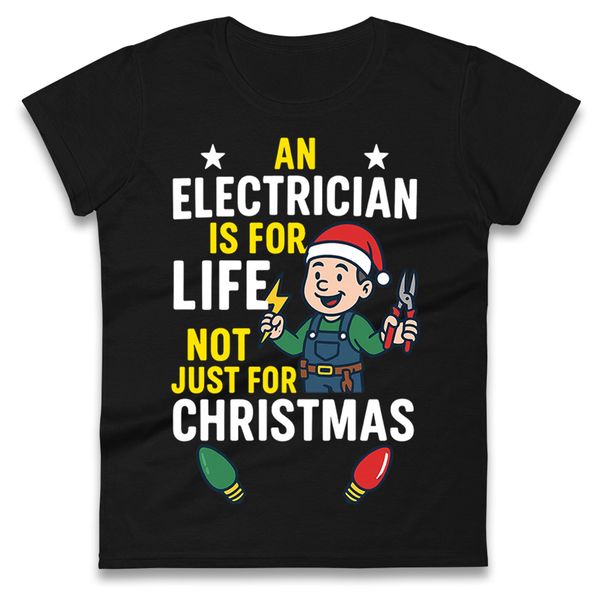 Electrician Christmas Ladies T Shirt