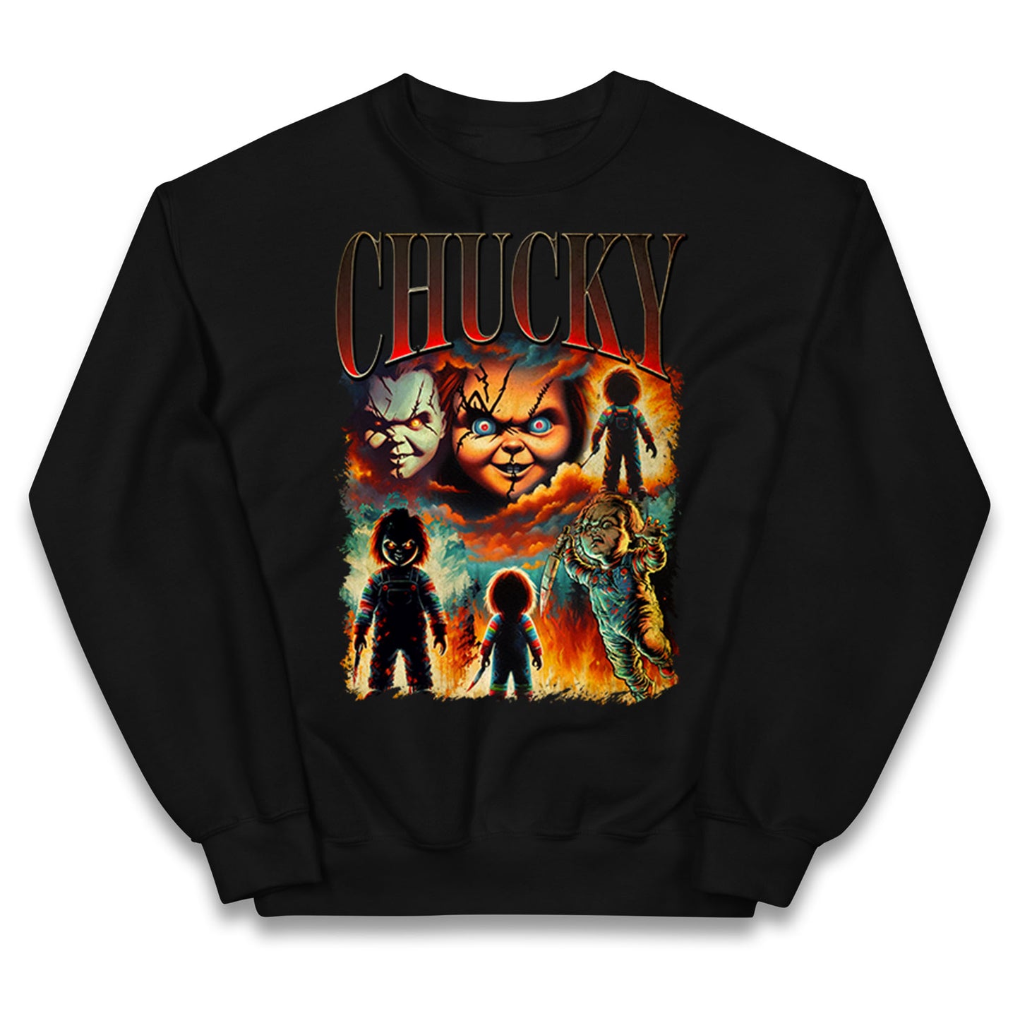 Chucky Doll Halloween Bootleg Kids Jumper