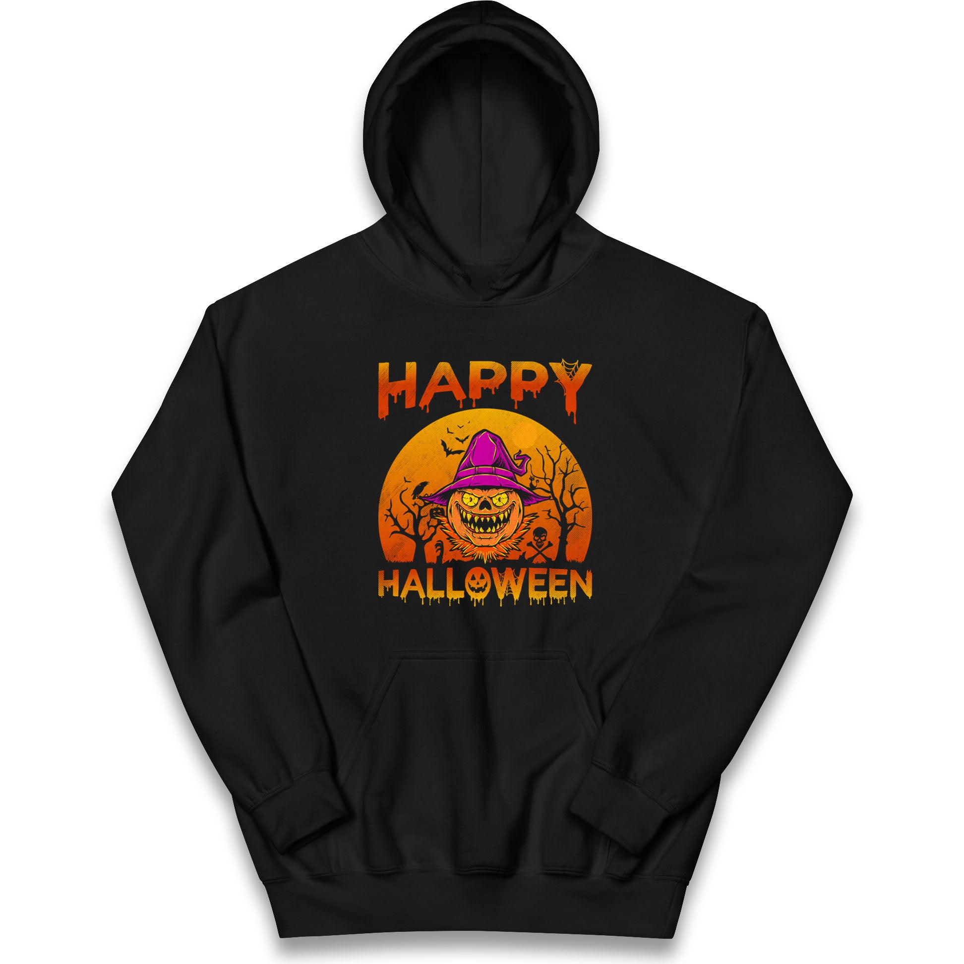 Happy Halloween Pumpkin Witch Hoodie
