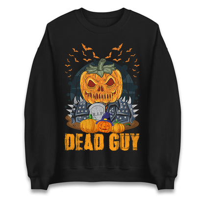 Scary Pumpkin Dead Guy Halloween Sweatshirt
