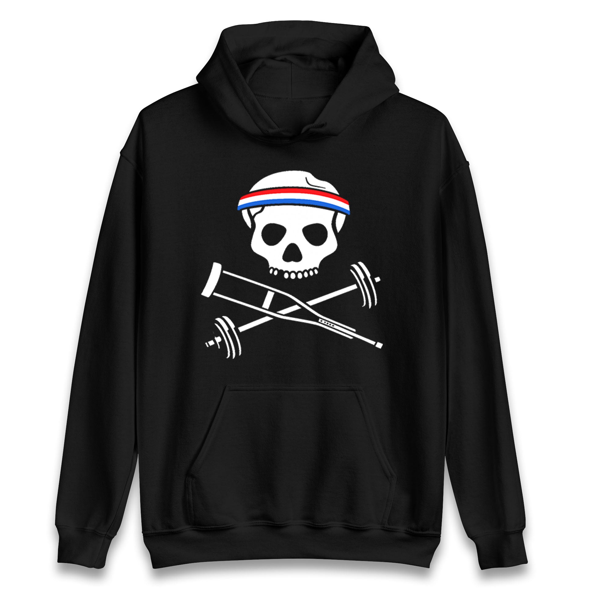 Johnny Knoxville Crutch Barbell and Bones Hoodie