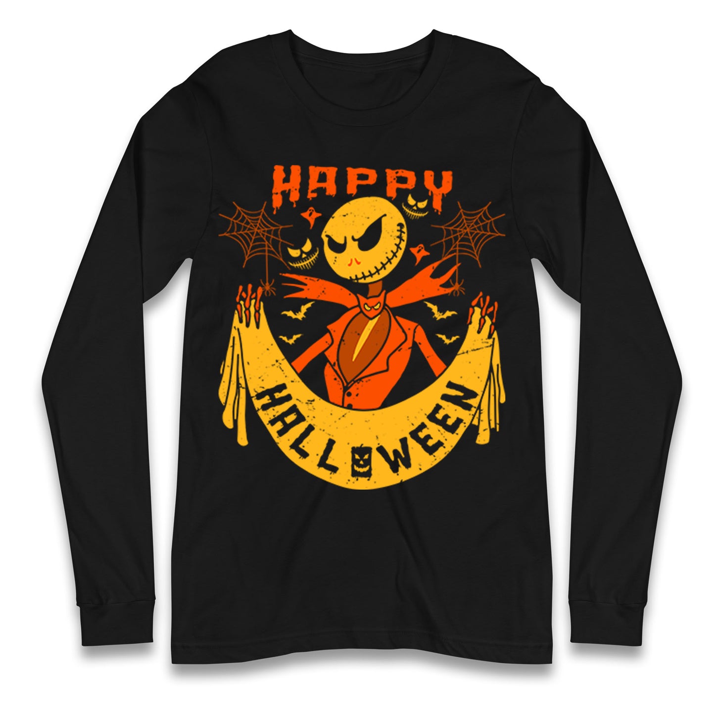 Jack Skellington Happy Halloween Long Sleeve T Shirt
