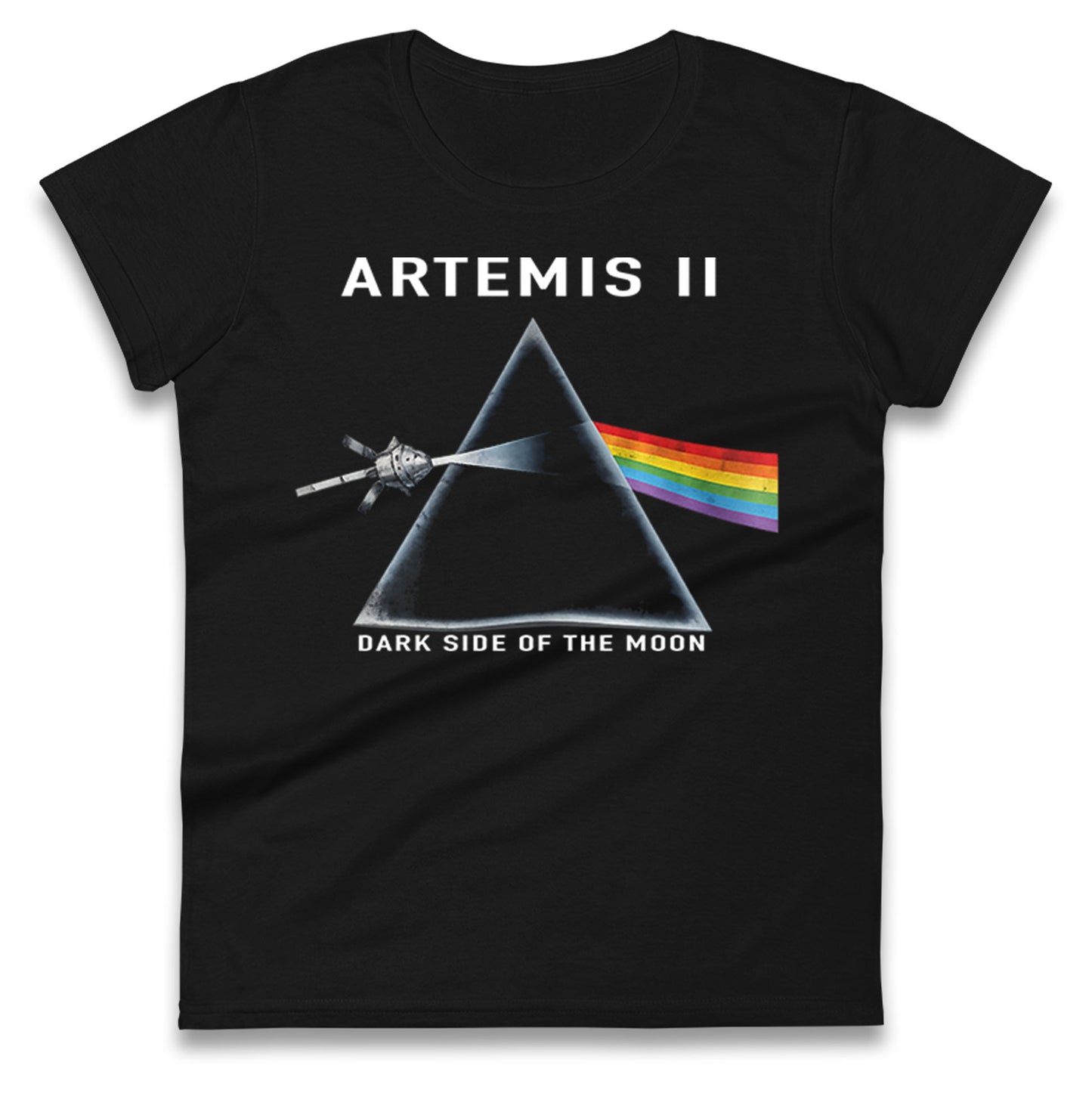 Artemis II Dark Side Of The Moon Pink Floyd Ladies T Shirt