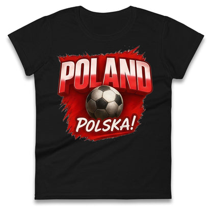 Poland Retro World Cup Ladies T Shirt