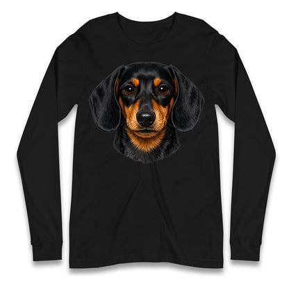 Dachshund Dog Face Longsleeve T Shirt