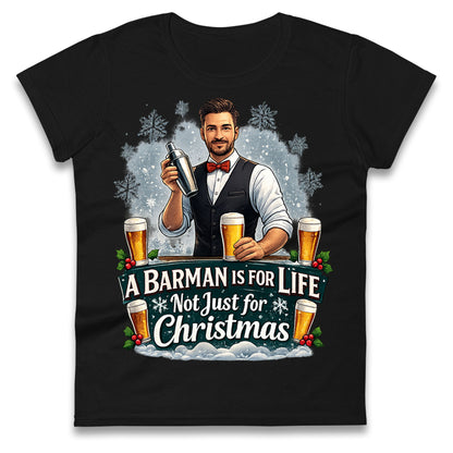 Barman Christmas Ladies T Shirt