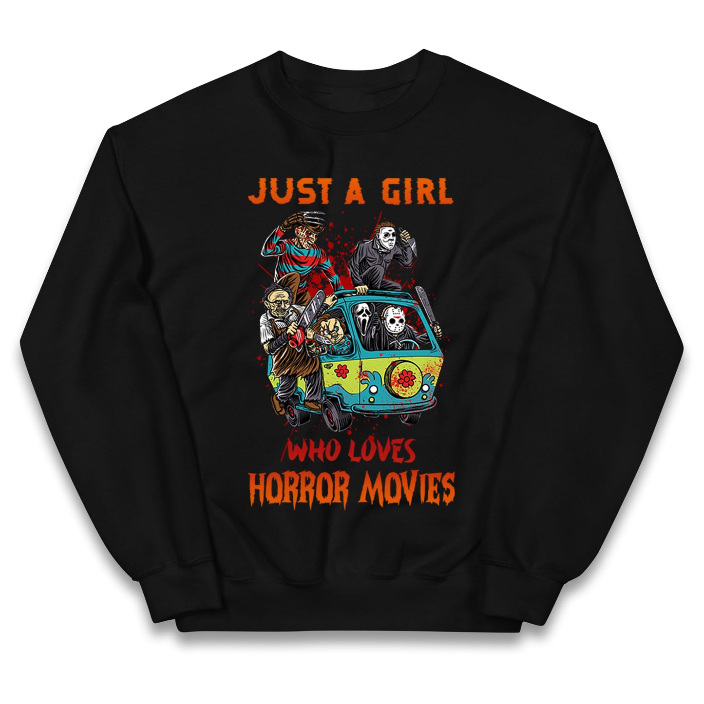 Just A Girl Who Loves Horror Movies Halloween Jumper
