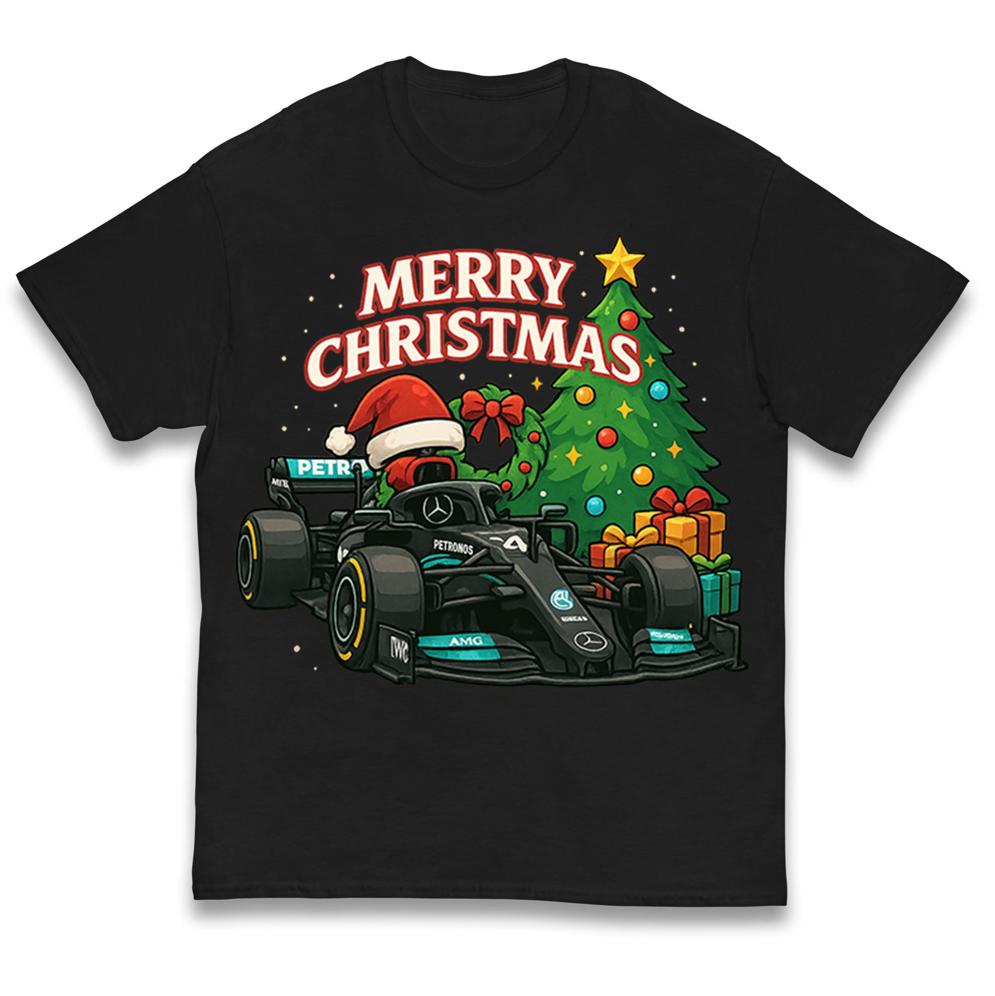 Mercedes F1 Christmas Kids T Shirt
